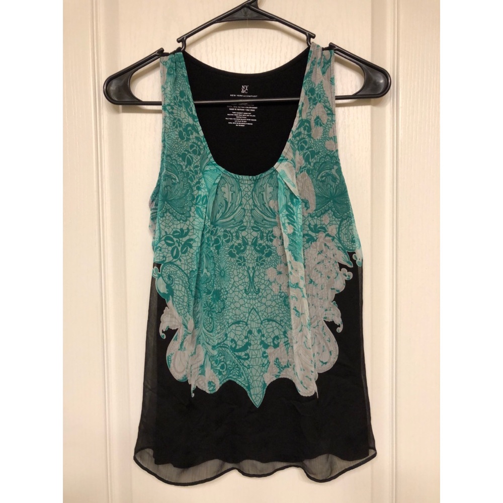 Black/Teal NY&Co Tank